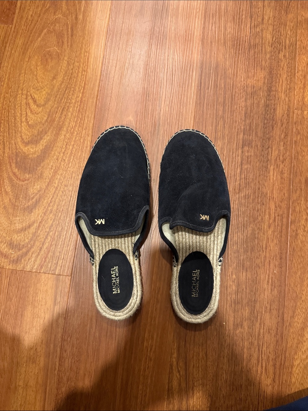 Michael Kors Blue Suede Slip-On Espadrille Mules